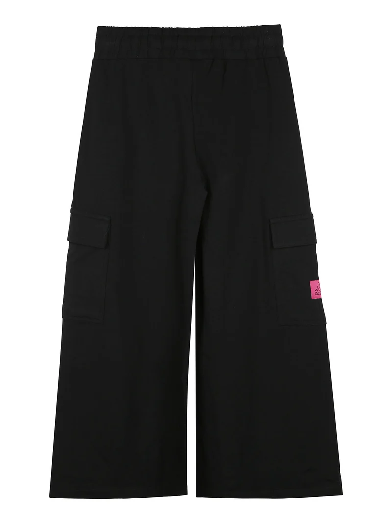 Completo tuta 2 pezzi da ragazza con cappuccio e pantaloni cargo a gamba larga - fucsia