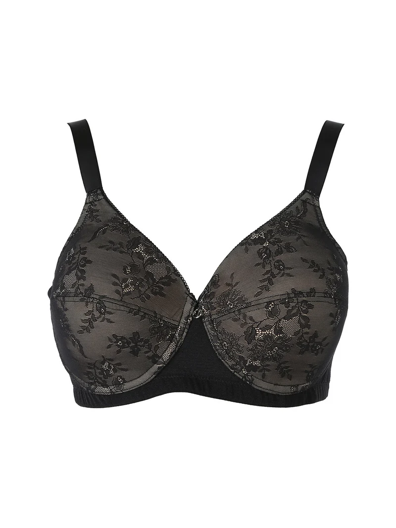 DR16 Reggiseno donna imbottito senza ferretto coppa D - nero