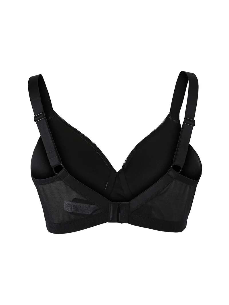 DR16 Reggiseno donna imbottito senza ferretto coppa D - nero