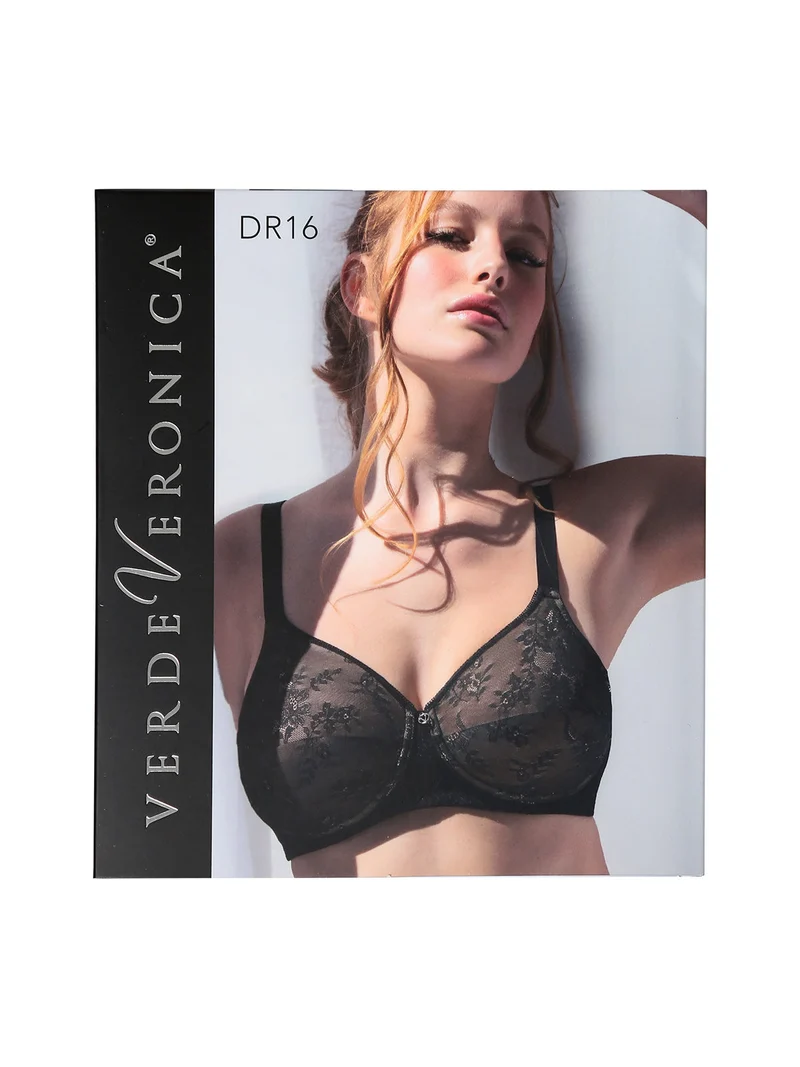 DR16 Reggiseno donna imbottito senza ferretto coppa D - nero