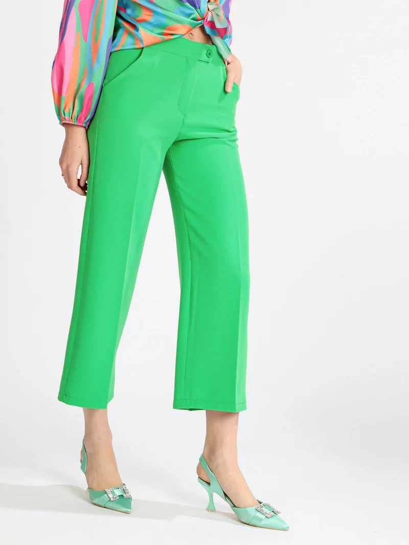 Pantaloni cropped da donna - verde