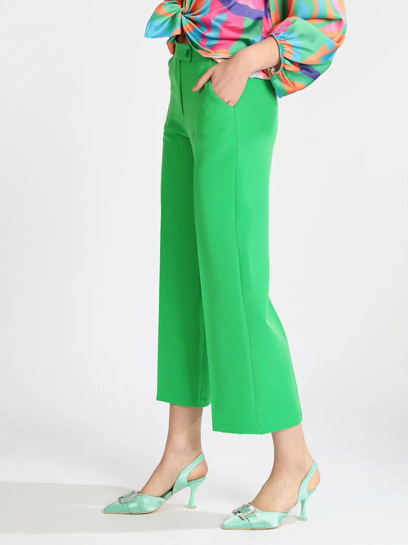 Pantaloni cropped da donna - verde