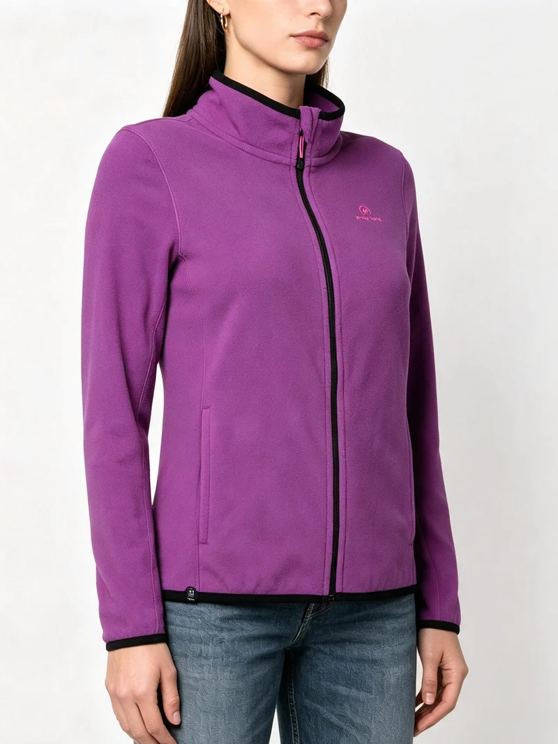 Felpa donna in pile full zip - viola