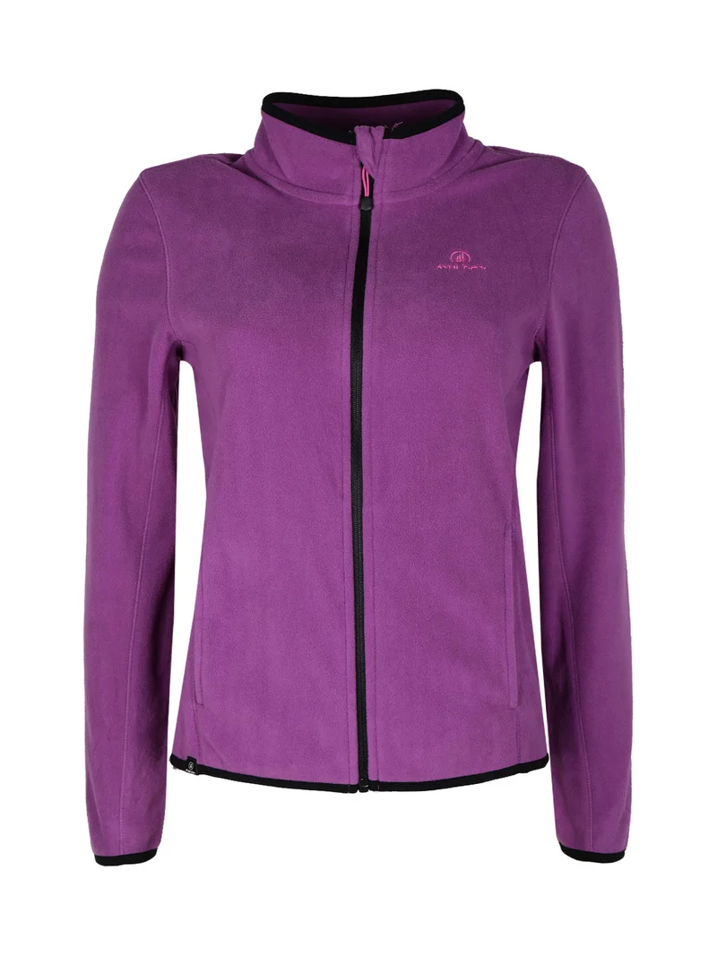 Felpa donna in pile full zip - viola