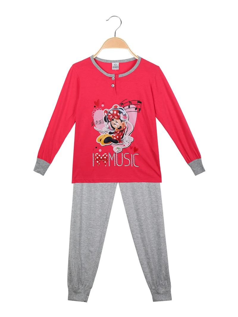 Minnie pigiama lugo bambina in cotone - fucsia