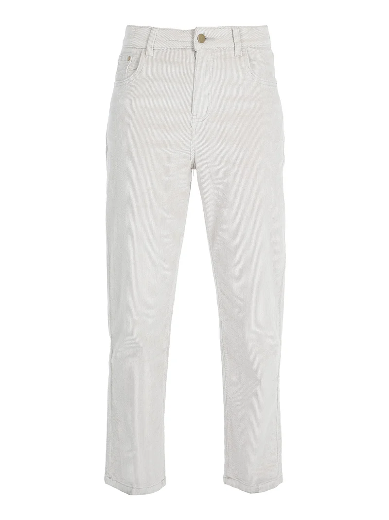Pantaloni donna in velluto a coste - beige