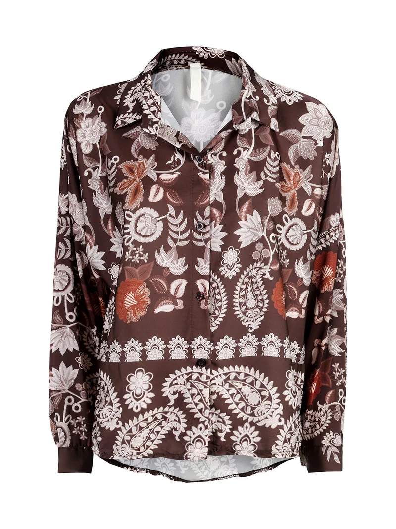 Camicia donna a fantasia - moro