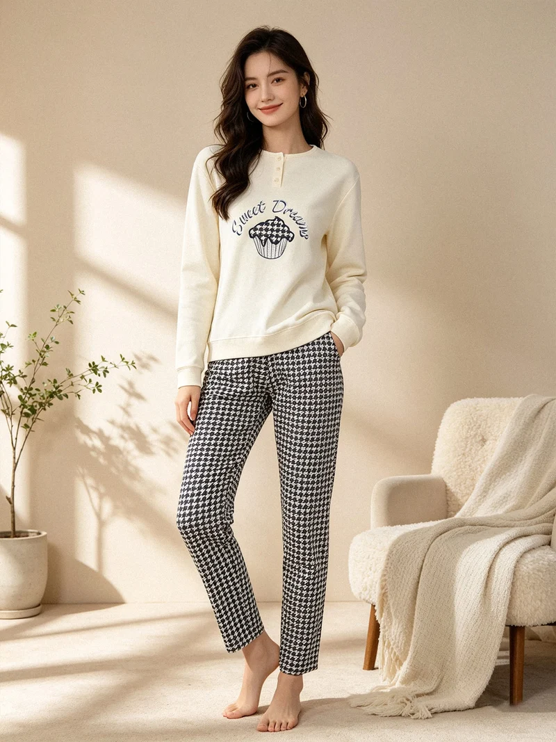 Pigima donna lungo in cotone - panna