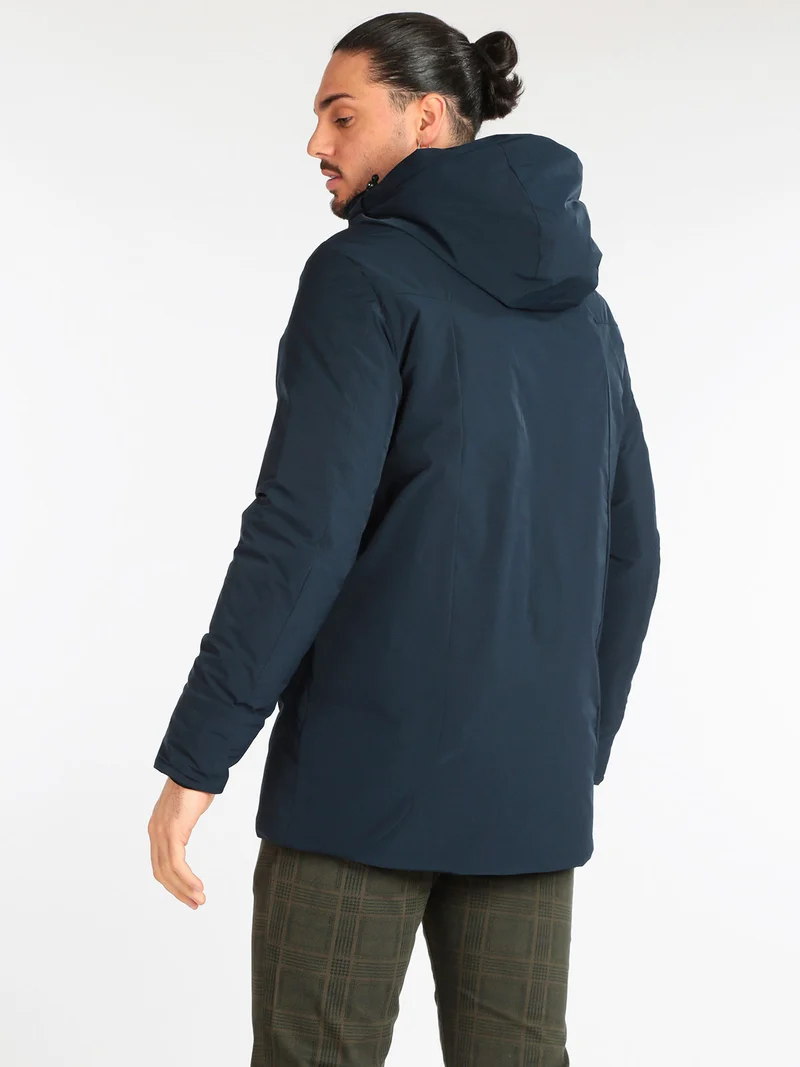 Giaccone uomo con cappuccio - blu scuro