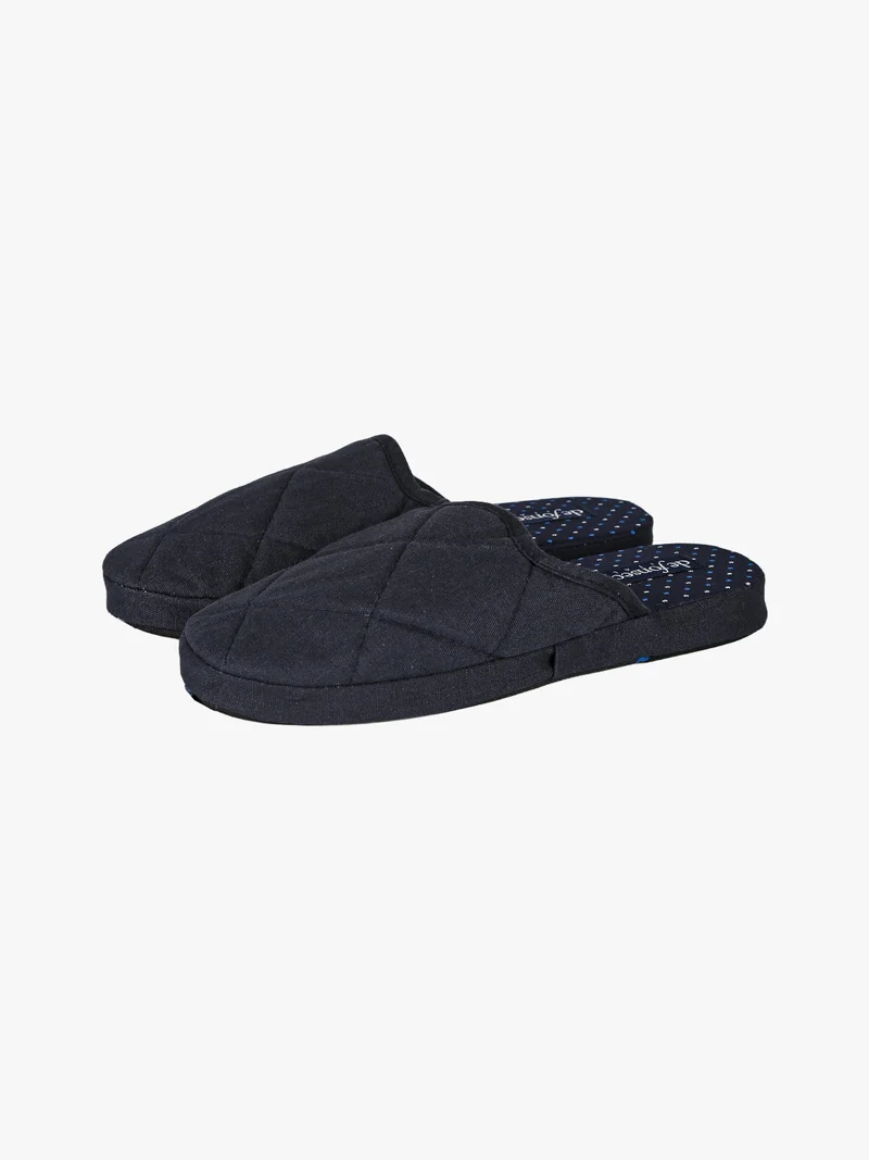 Pantofole da uomo in tessuto - blu scuro