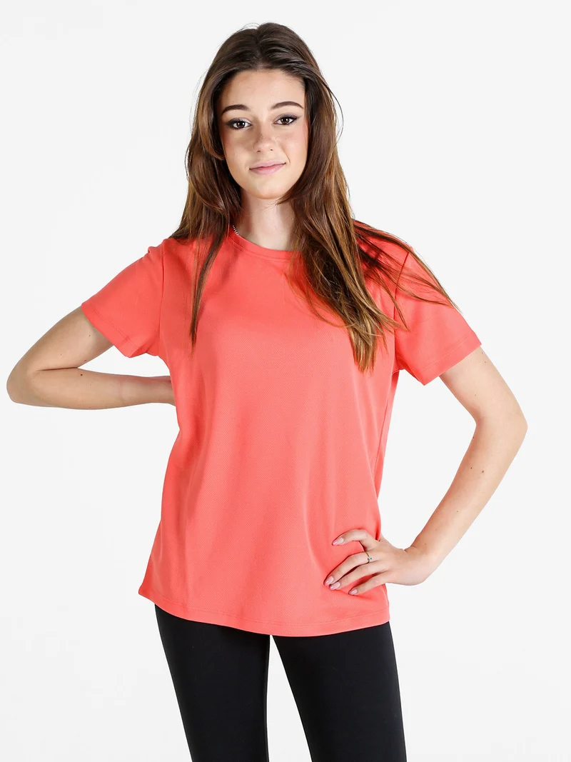 T-shirt donna sportiva in tessuto traspirante - arancione