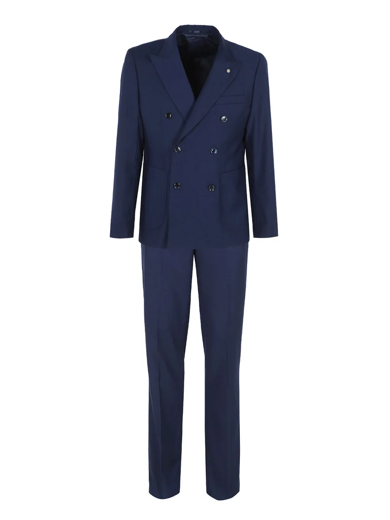 Completo elegante a doppiopetto da uomo - blu scuro