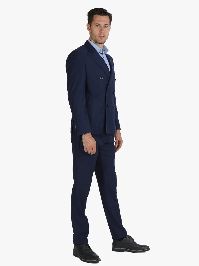 Completo elegante a doppiopetto da uomo - blu scuro