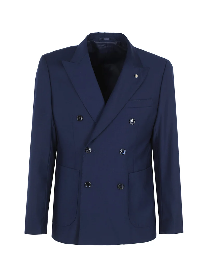 Completo elegante a doppiopetto da uomo - blu scuro