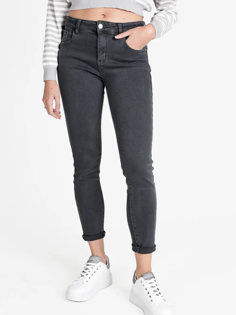 Pantaloni donna push up - grigio