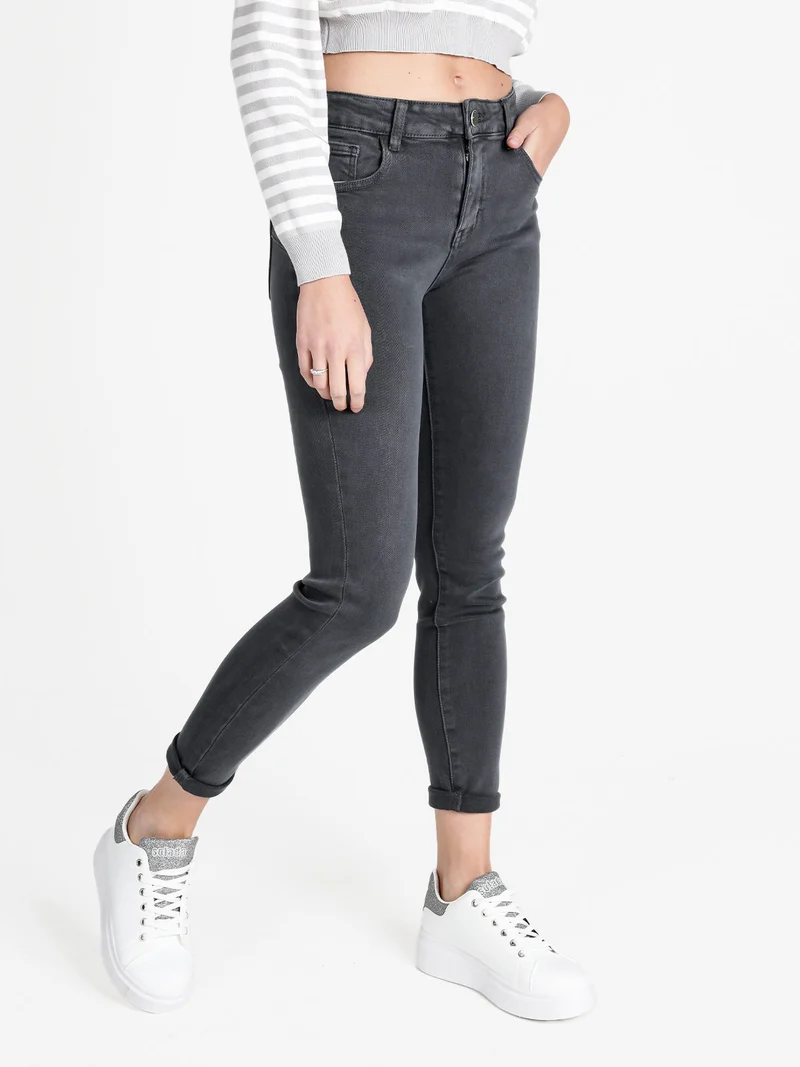 Pantaloni donna push up - grigio