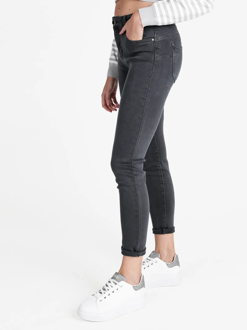 Pantaloni donna push up - grigio