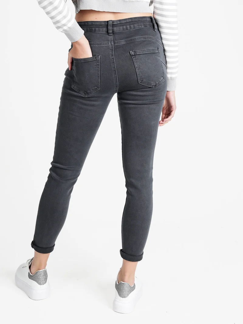 Pantaloni donna push up - grigio