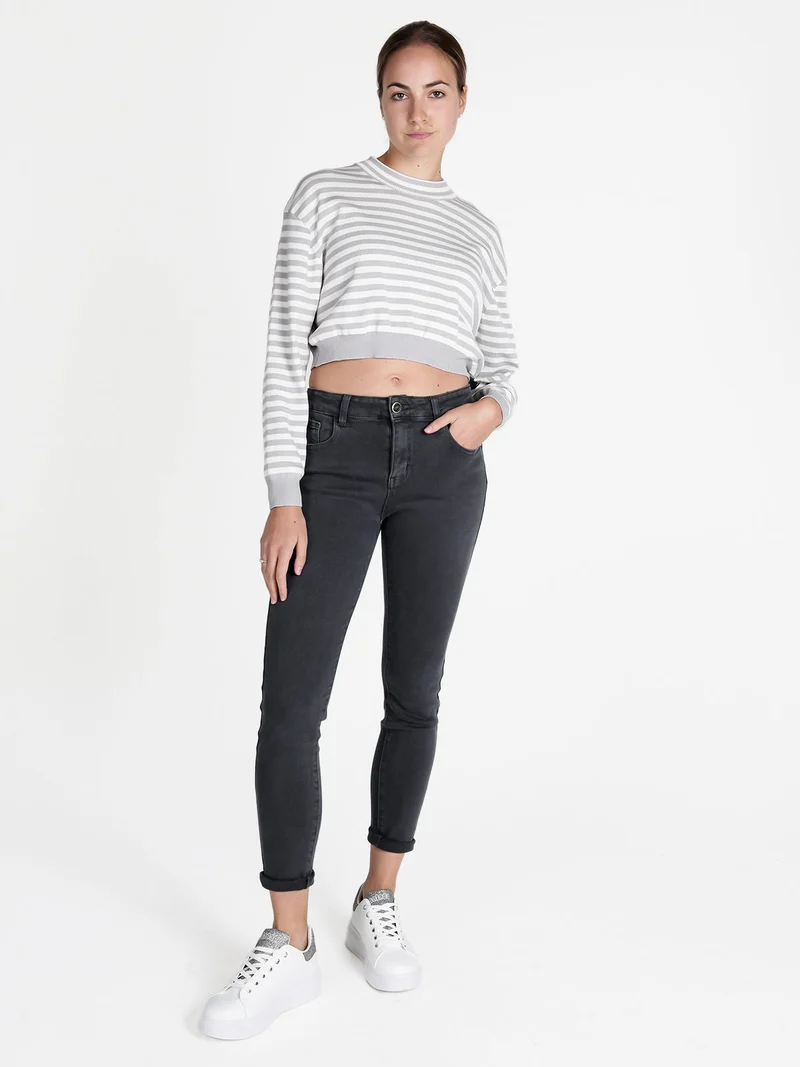 Pantaloni donna push up - grigio