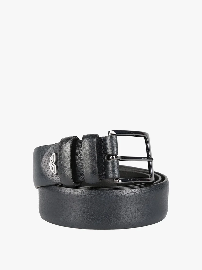 Cintura in pelle da uomo - blu scuro