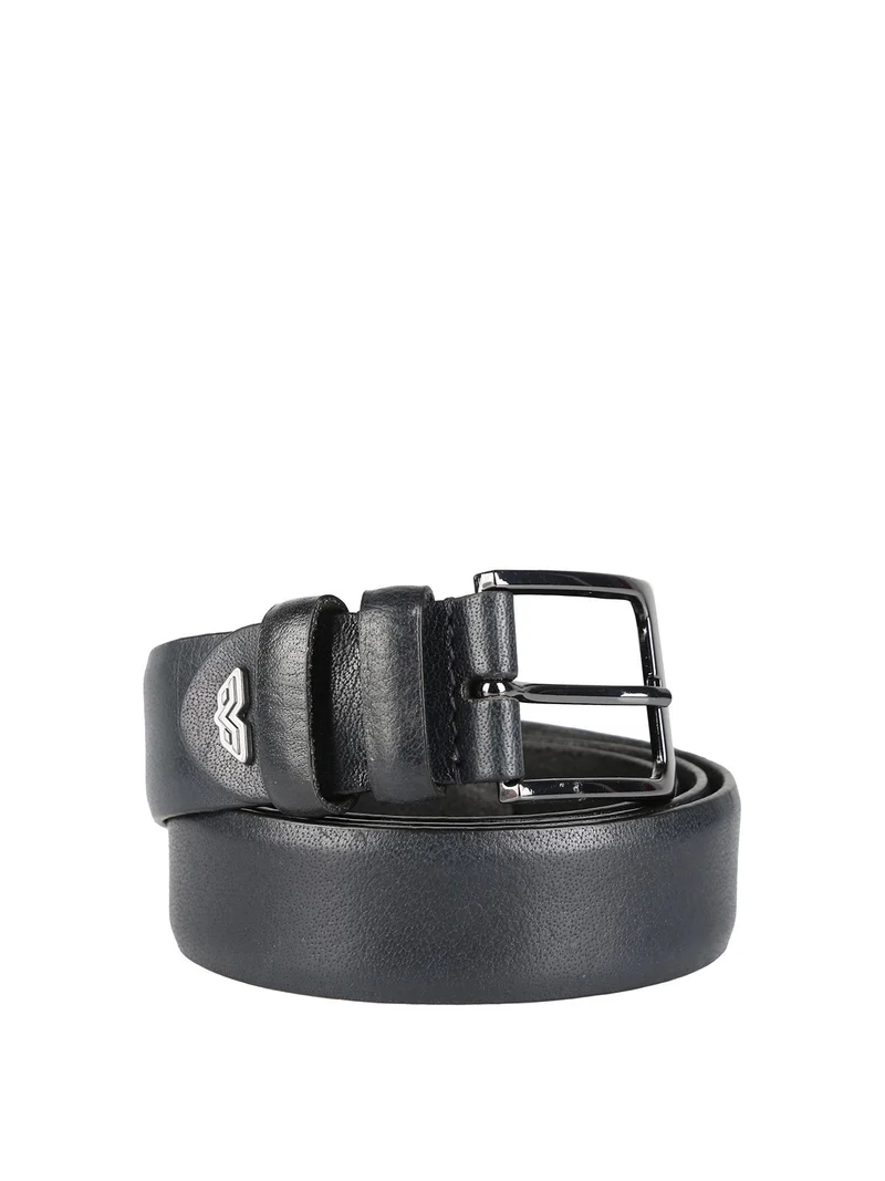 Cintura in pelle da uomo - blu scuro