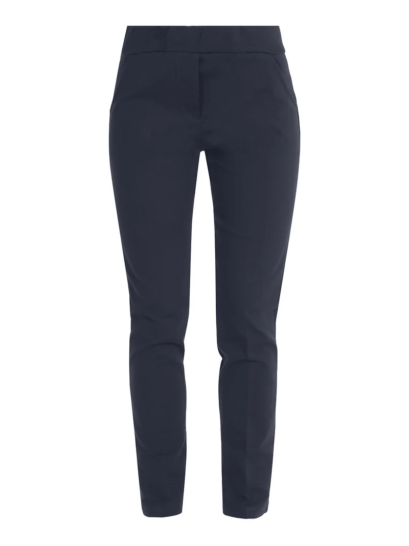 Pantaloni donna a sigaretta con elastico in vita - blu