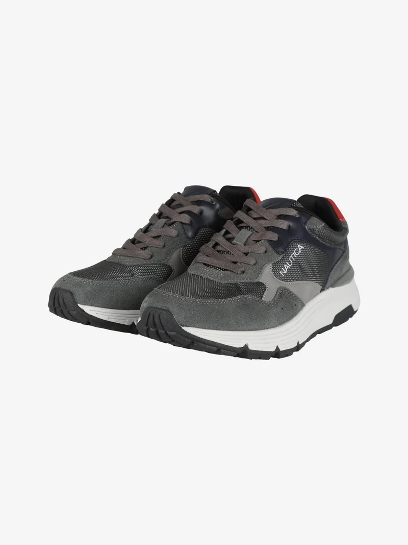 Sneakers in pelle da uomo - grigio scuro