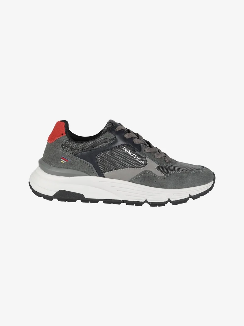 Sneakers in pelle da uomo - grigio scuro