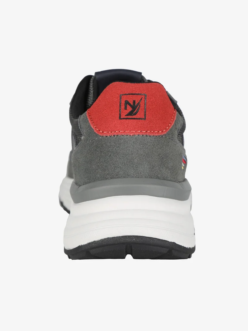 Sneakers in pelle da uomo - grigio scuro