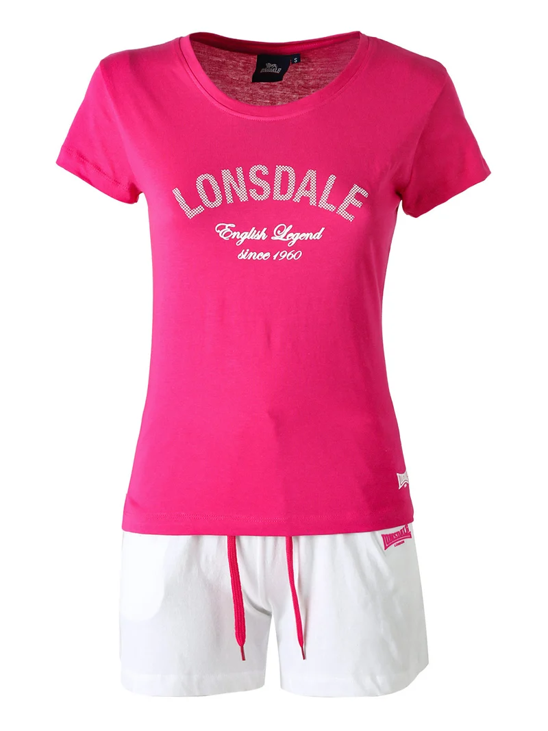 Completo corto da donna in cotone - fucsia