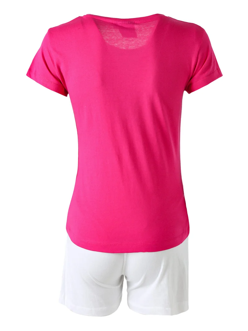 Completo corto da donna in cotone - fucsia