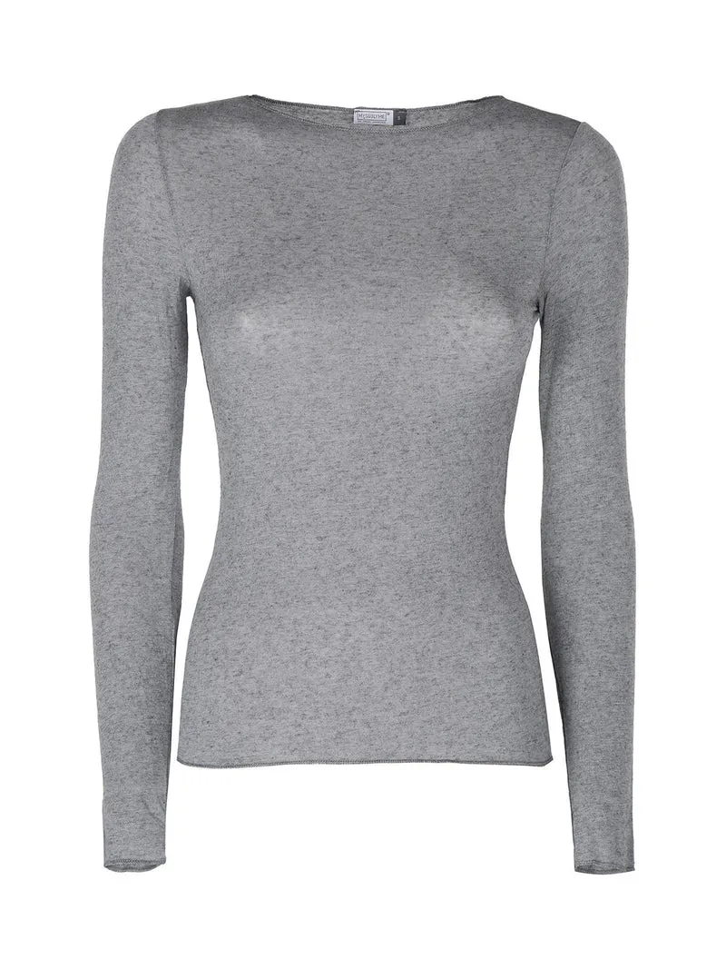 Maglietta donna in cashmere ultra light - grigio