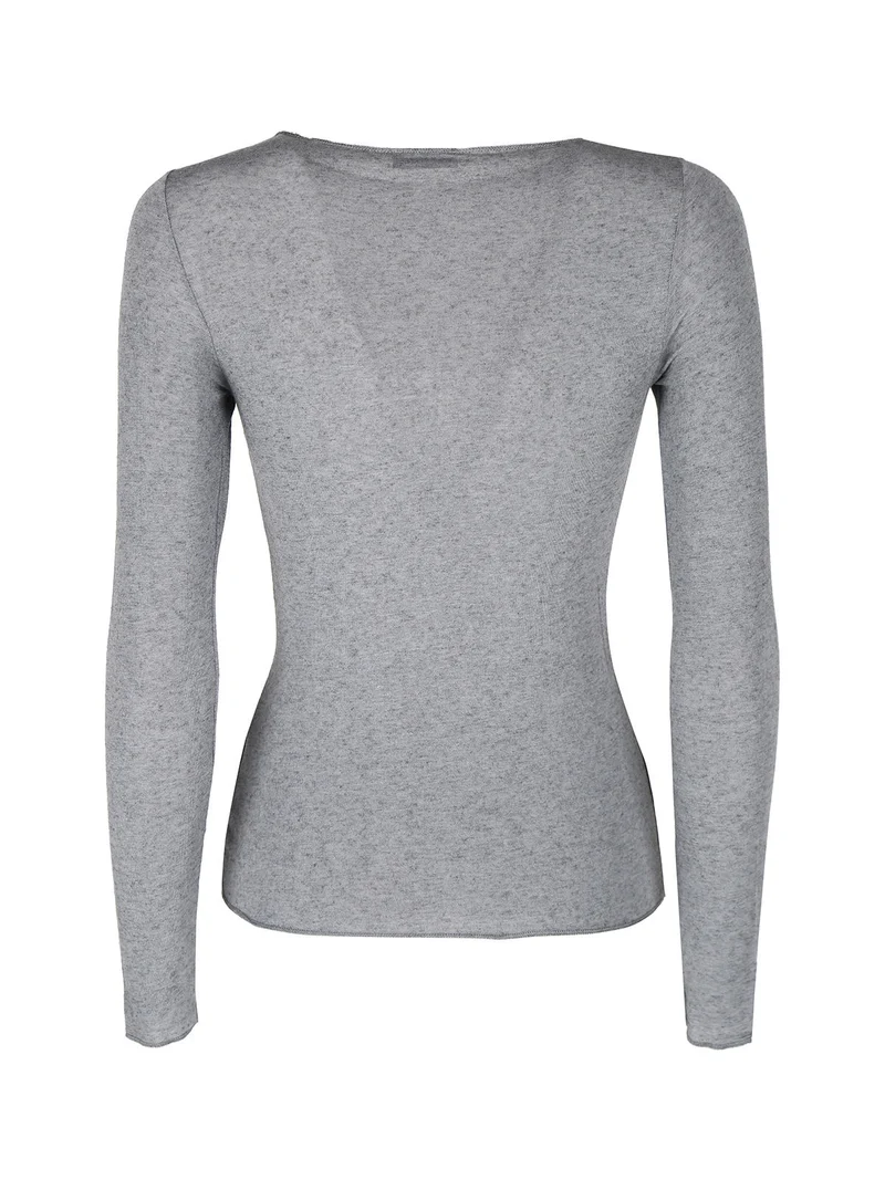 Maglietta donna in cashmere ultra light - grigio