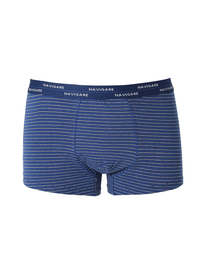 Boxer da uomo in cotone con stampa a righe sottili - blu