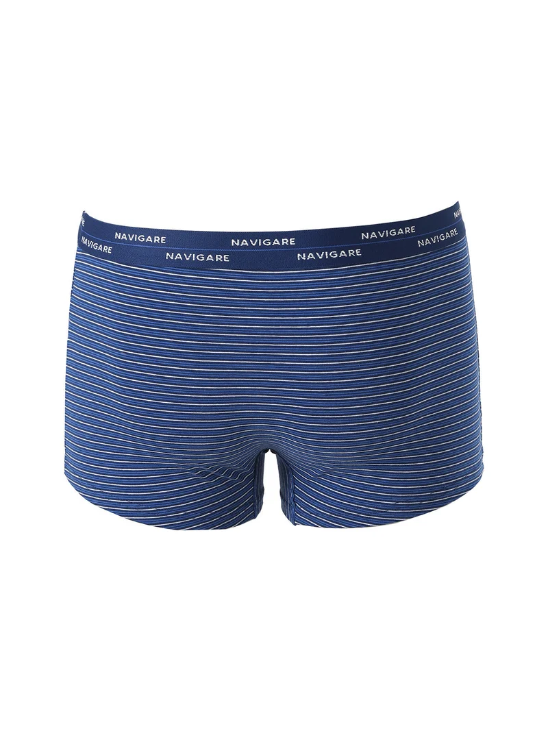 Boxer da uomo in cotone con stampa a righe sottili - blu