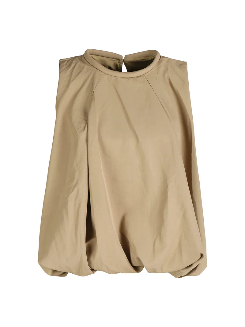 Top donna senza maniche a palloncino - khaki