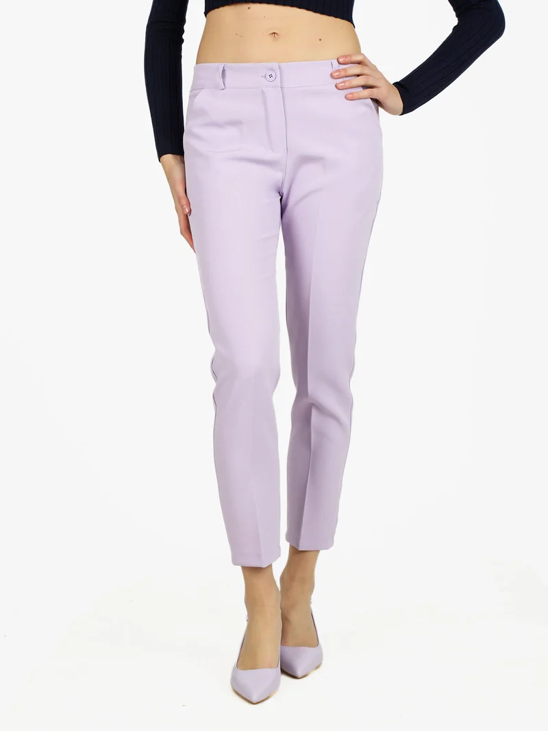 Pantaloni classici da donna a sigaretta - lilla