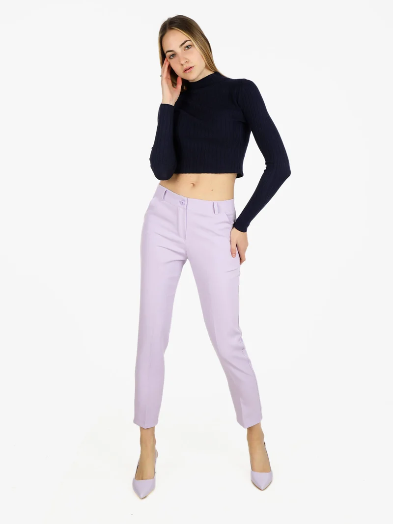 Pantaloni classici da donna a sigaretta - lilla