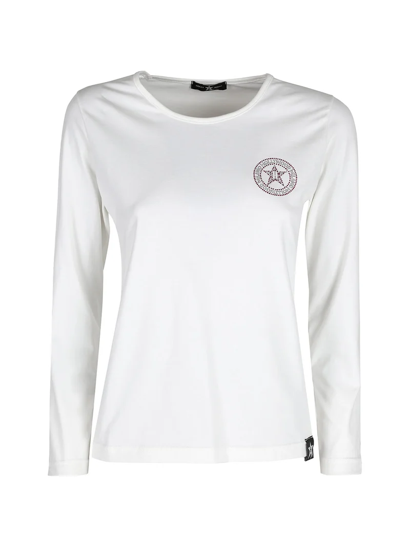 T-shirt donna sportiva a maniche lunghe - bianco