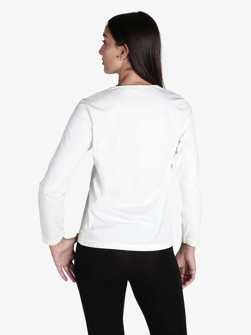 T-shirt donna sportiva a maniche lunghe - bianco