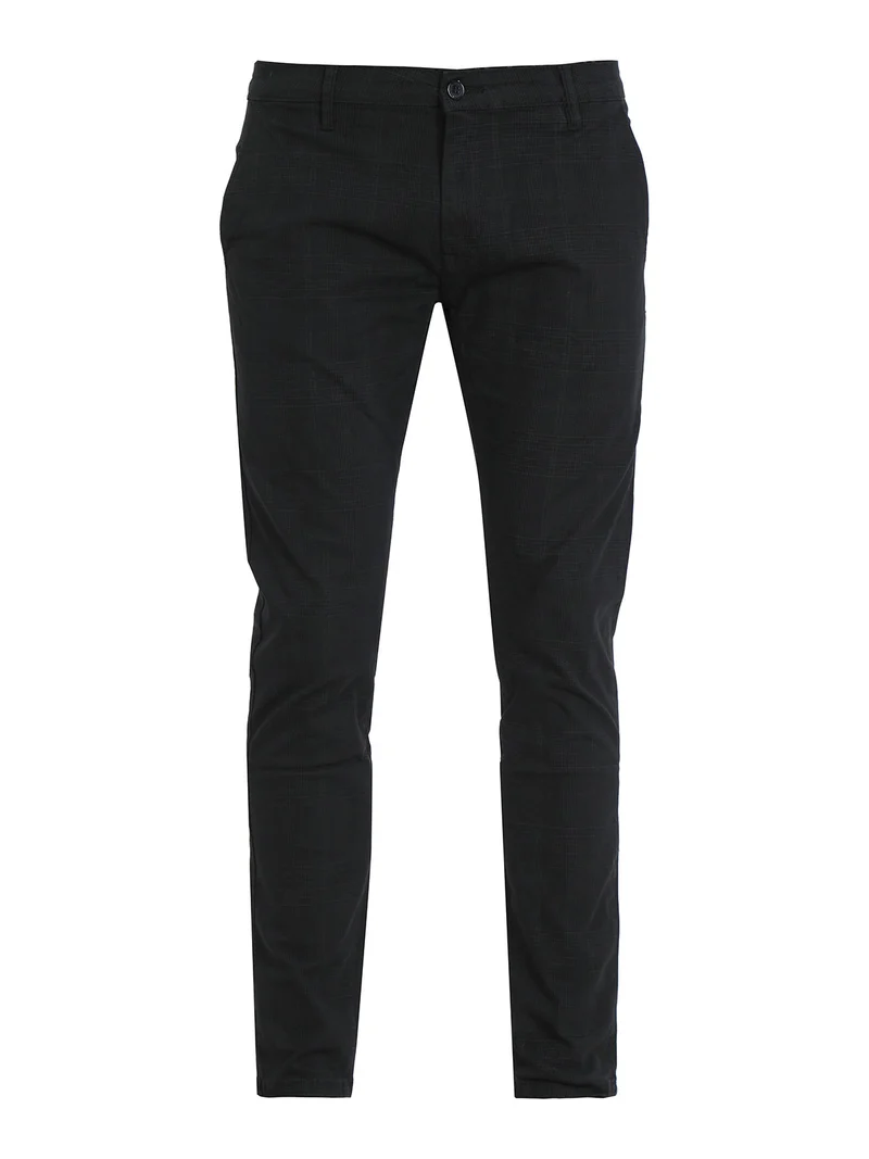 Pantaloni casual da uomo in cotone - blu scuro