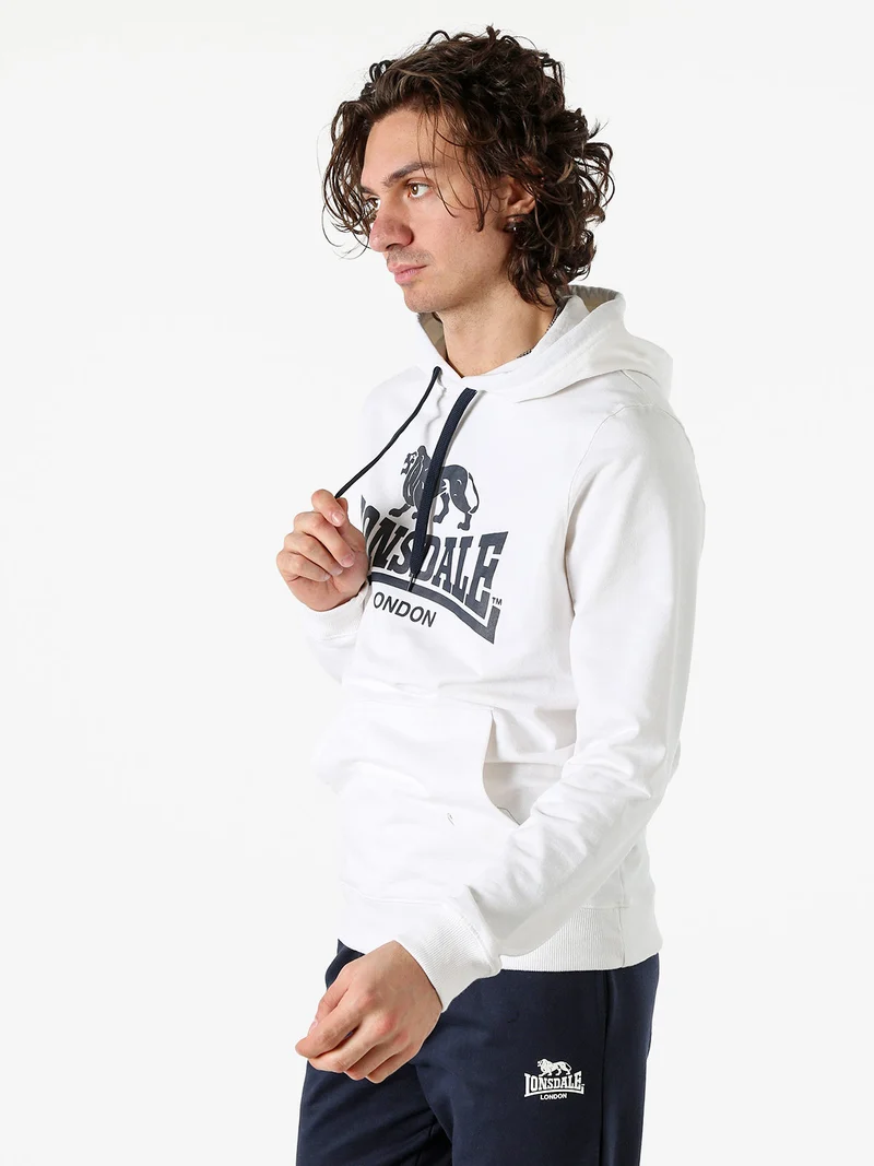 Felpa da uomo con cappuccio e logo - bianco