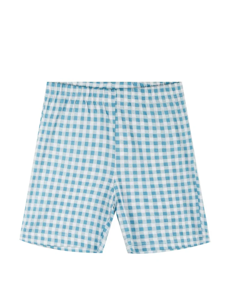 Pigiama corto neonato in cotone - azzurro
