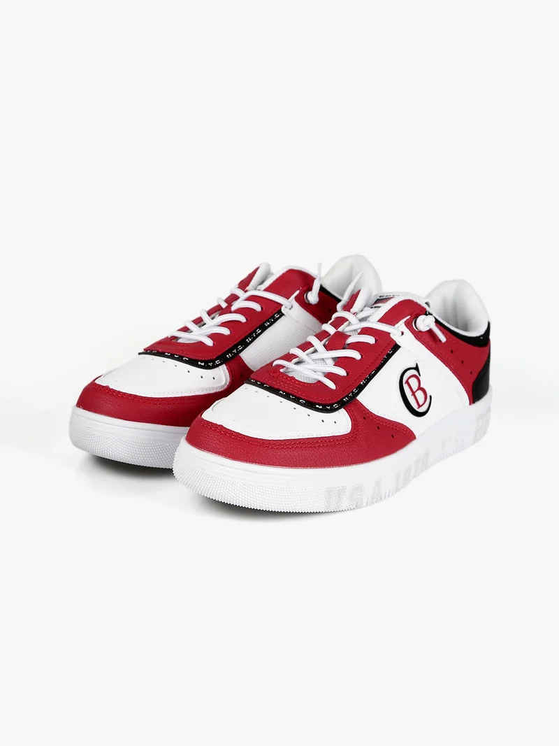 Sneakers basse uomo bicolor - rosso