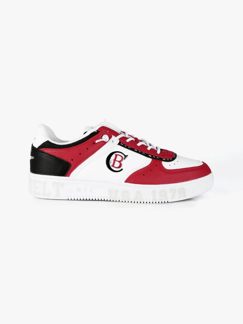 Sneakers basse uomo bicolor - rosso