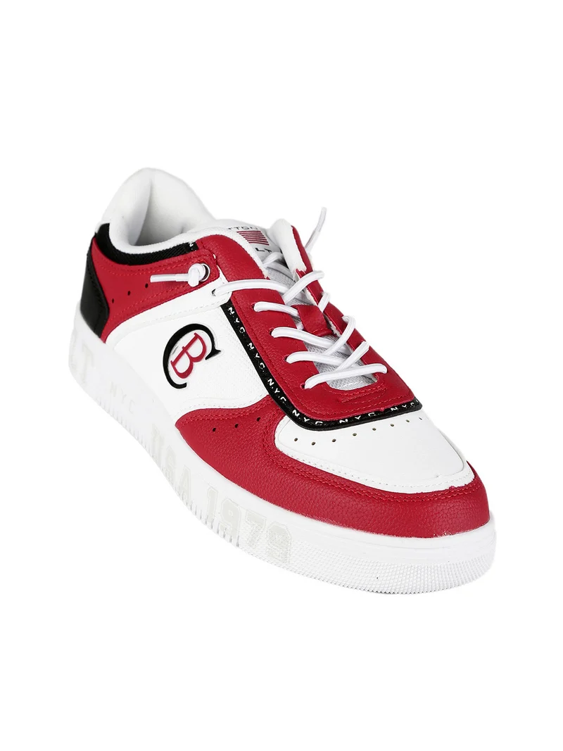 Sneakers basse uomo bicolor - rosso