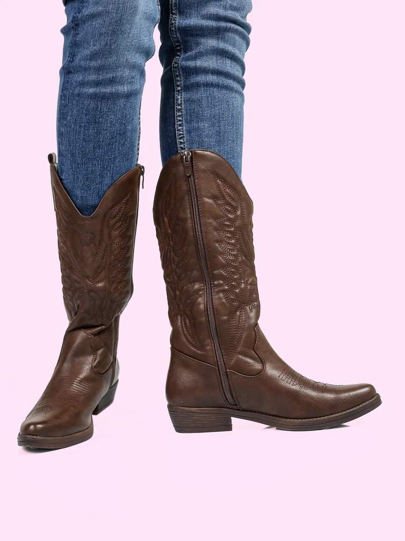 Stivaletti donna texani - marrone