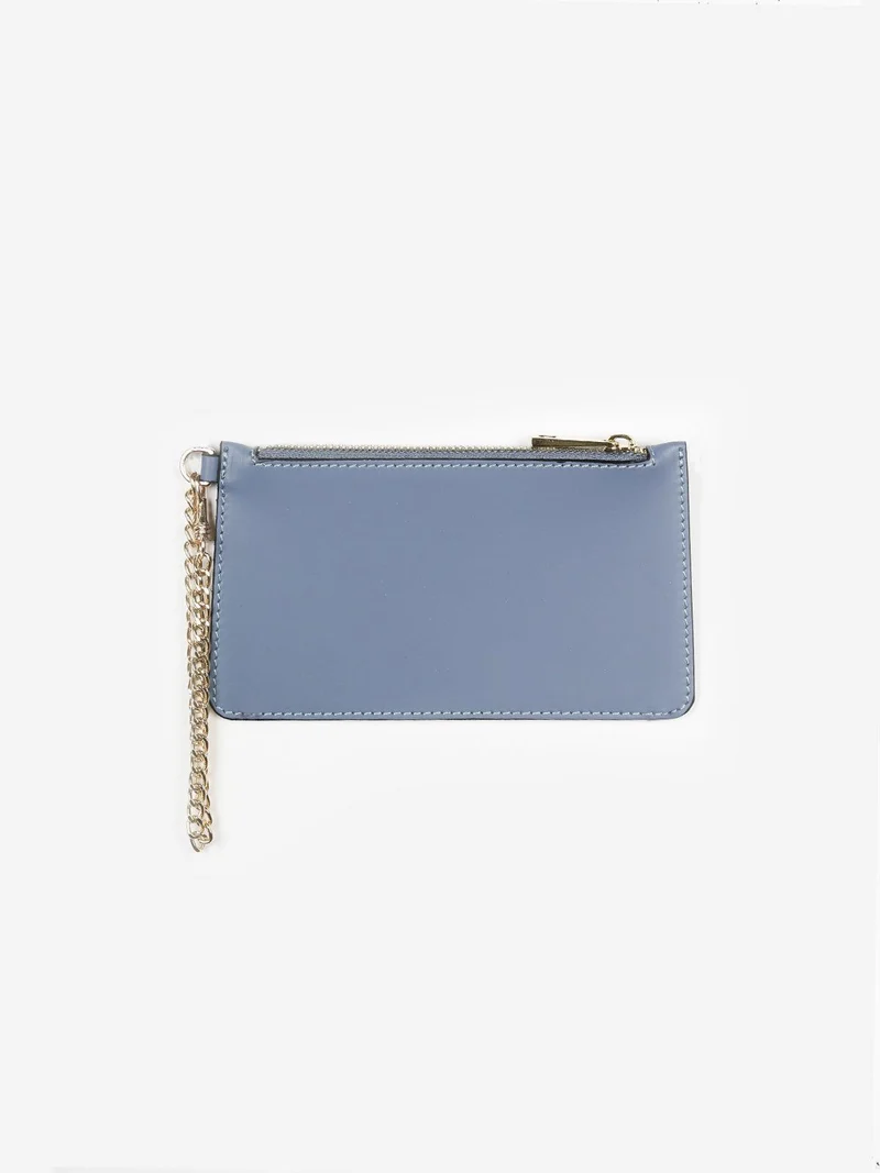 Bustina portamonete donna con catena - azzurro