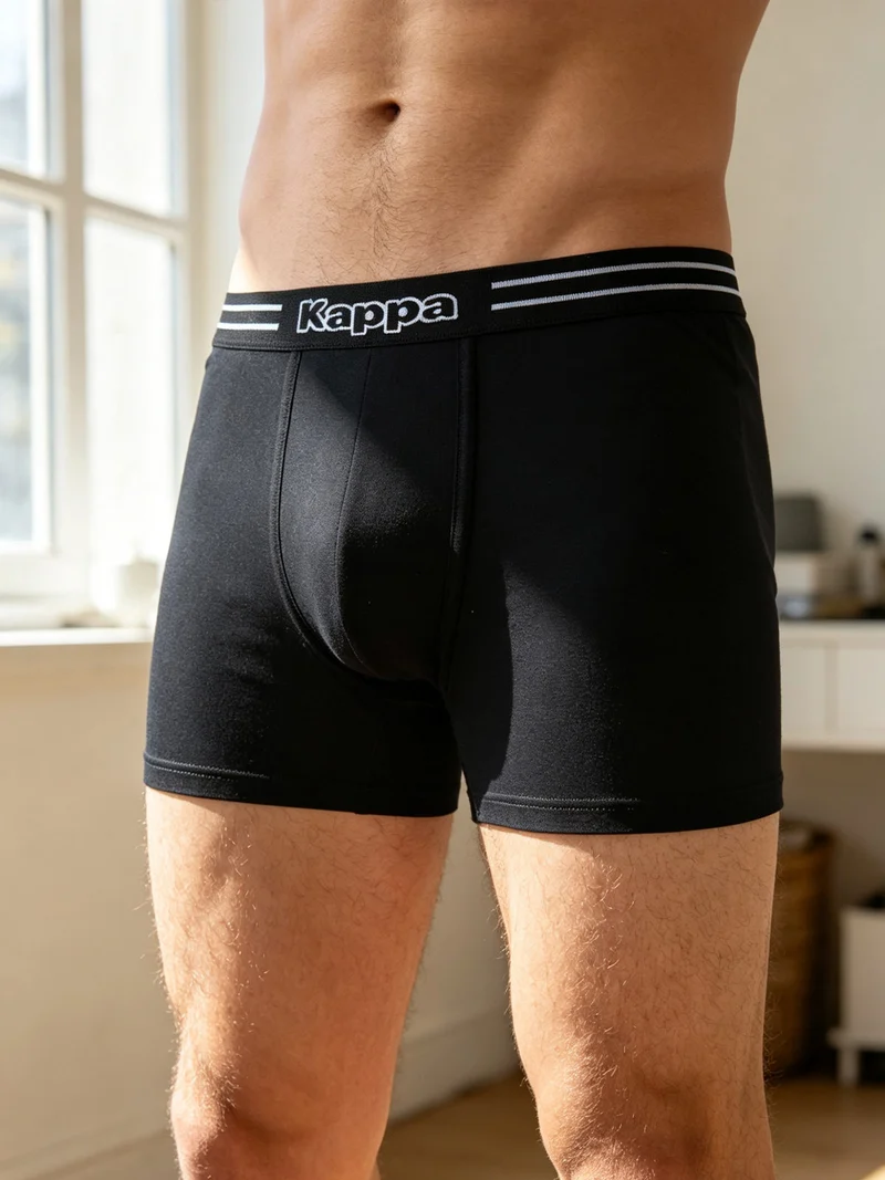 Boxer da uomo in cotone elasticizzato - nero