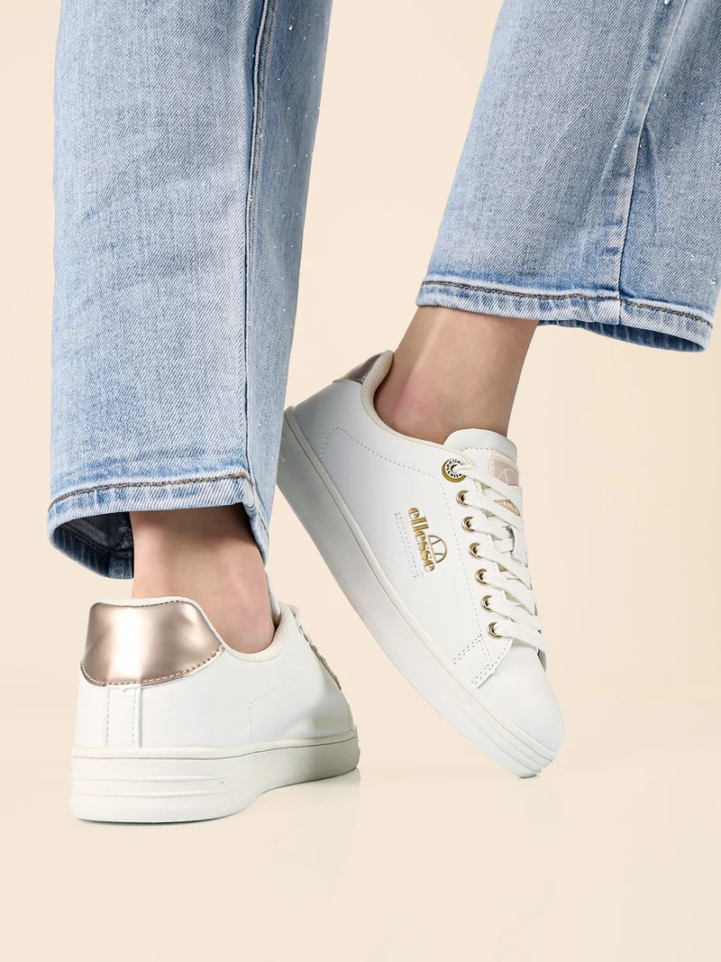 Sneakers basse da donna stringate - panna